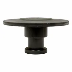 Trailer king pin used to secure a trailer to the fifth wheel of a semi-truck, enabling safe coupling and load transfer. Measures 2 in overall length, 1 1/2 in overall width, and 1/4 in height.