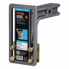 Cast steel pintle mount with 2 in shank diameter and 20,000 lb gross vehicle weight capacity. Includes adjustable pintle mount shank. Used for heavy-duty towing of trailers with pintle rings in industrial, construction, and agricultural applications.