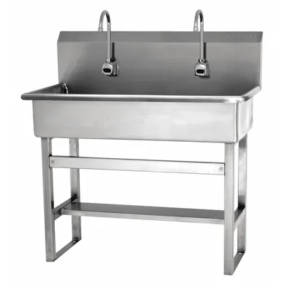 SANI-LAV Two-Station Freestanding Wash Station with Sensor Faucets - Two-Station Freestanding Wash Stations with Faucets