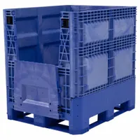 BUCKHORN Collapsible Bulk Container: 28.4 cu ft, 48 in x 40 in x 34 1/2 in, Lid Not Included, Blue (MPN BG4840332063002)