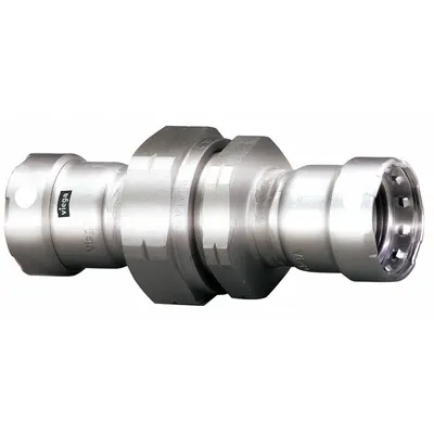VIEGA MEGAPRESS 1 1/2 in Press-fit x Press-fit Union Fitting with FKM Seal - Potable Water Stainless Steel Press Fittings