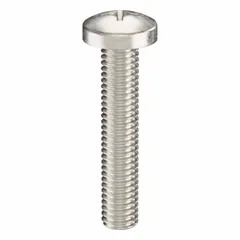 Pan head machine screw with #10-32 thread, 1 in length, made from 316 stainless steel with a plain finish. Features a Phillips drive with #2 drive size. Supplied in a 25-pack. Used for fastening metal parts in machinery, enclosures, and equipment where a low-profile head and corrosion resistance are required.