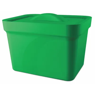 MAGIC Ice Bucket with Lid: 4 L Capacity, Rectangular, Polyurethane Foam, Green - Ice Buckets & Pans