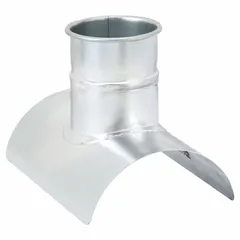 Galvanized steel branch fitting for 10-inch duct diameter with a 90° angle and 16-inch overall length. Used in industrial ventilation, dust collection, and material handling systems to branch airflow from a main duct run.