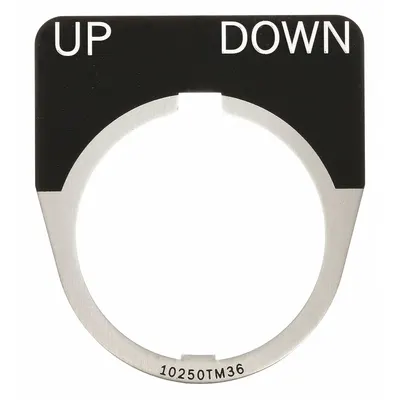 EATON Legend Plate: 30 mm Panel Mounting Size, Half-Round, 1 5/8 in Overall Wd - Push-Button Rings & Plates