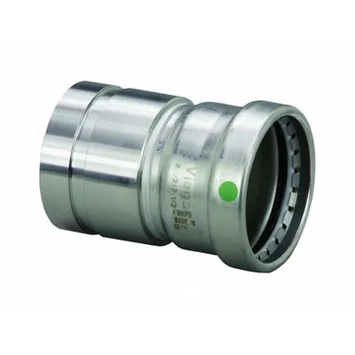 VIEGA PROPRESS Crimp Adapter Fitting: 2 1/2 in Pipe x 2 1/2 in CTS Size, Straight - Potable Water Stainless Steel Press Tube Fittings