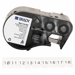 Continuous label roll cartridge for industrial identification, cable marking, and asset labeling. Vinyl cloth material with removable and repositionable adhesive. Compatible with M511 printer series.