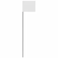 Marking Flag: 21 in x 1 1/2 in Flag Size (HxW), 21 in Staff Ht, White, Blank, No Image, Solid, 25 PK (MPN SF-21/WH)