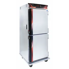 This full-size standing cook and hold oven operates at 240V AC for commercial kitchen use. It is designed to cook and hold food at consistent temperatures over extended periods, supporting service timing and food quality.