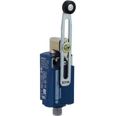 TELEMECANIQUE SENSORS Limit Switch: Roller Lever, XCKP, 0.22 in Roller Wd - Roller Lever-Arm Limit Switches
