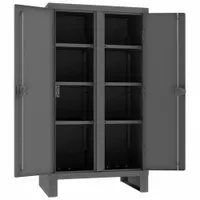 DURHAM MFG Storage Cabinet: 36 in x 24 in x 66 in, 6 Adj Shelves, 2 Doors, Legs, Gray, Assembled (MPN HDDS243666-6S95)