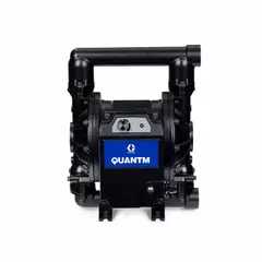 This GRACO electric diaphragm pump features an aluminum housing with 1 1/2 in NPT fluid connections. It operates on 380-480V AC and is equipped with Buna-N check valve and seat materials. Suitable for transferring non-aggressive fluids such as oils, water-based coatings, and mild chemicals in industrial fluid handling applications.