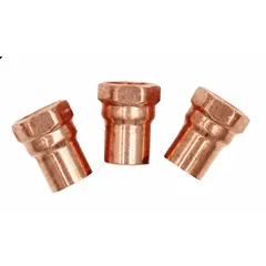 Brass sweat connector adapter for use with mixing valve repair and replacement. Compatible with manufacturer model 370-LF. Enables sweat fitting connections during valve maintenance or replacement.