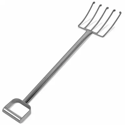 SANI-LAV Cheese Fork: 5 Tines, 12 in Tine Lg, 33 1/2 in Handle Lg, FDA Compliant - Curled Tine End Forks