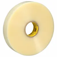 SCOTCH 373+ is a hot melt packing tape designed for sealing recycled boxes. It provides strong adhesion on corrugated surfaces. Each pack contains three clear rolls, each 1 7/8 in wide by 1,640 7/16 yd long, with a 2.5 mil thickness. Suitable for shipping, warehousing, and packaging operations