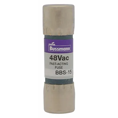 BUSSMANN Fuse: BBS Series, Midget, Fast-Acting, 750 mA, 600 V AC - Fast-Acting Cylindrical Fuses