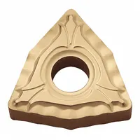Trigon (W) indexable turning insert made of CVD cermet. Used for turning, facing, and profiling operations on CNC lathes in medium to light cutting applications