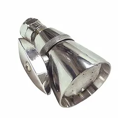 This fixed showerhead features a brass body with a chrome finish for corrosion resistance in wet environments. It delivers a single spray pattern at a flow rate of 2 gpm, suitable for water-efficient residential and commercial bathroom installations.