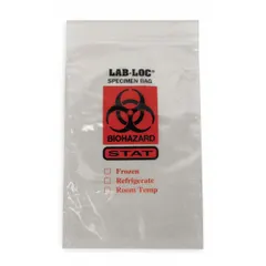 APPROVED VENDOR Dual Pouch Specimen Transfer Bag, Clear, 2 mil, 9 in, Biohazard, Non-Sterile, 1000 PK