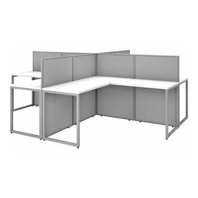 BUSH BUSINESS FURNITURE Modular Cubicle Workstation: 45 in Overall Ht, 119 in Overall Wd - Office Cubicles with Privacy Panels