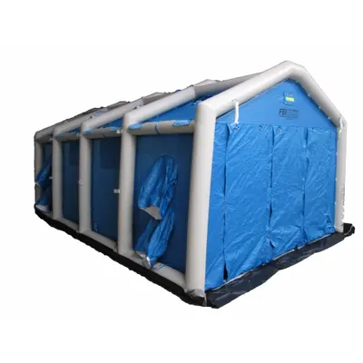 FSI Decontamination Shower: 3 Stations, 12 Spray Heads, Enclosed, Inflatable - Decontamination Showers