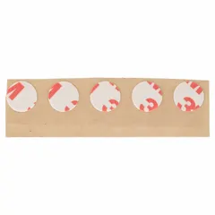 Pre-cut double-sided film tape disc with a 1-inch diameter. Features an 8.3 mil thick transparent acrylic adhesive on a polyester film backing. Used for bonding, mounting, and precision assembly in industrial and light manufacturing applications.