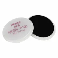 NIOSH P100-rated particulate filter for air-purifying respirators. Features a magenta color code and snap-in gasket connection for use with LPR-100 series respirators. Provides filtration against airborne particulates in industrial environments