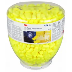 Refill pack for earplug dispensers containing uncorded, roll-down, disposable bullet-style earplugs. Each earplug provides a noise reduction rating of 33 dB NRR. Suitable for use in industrial environments where hearing protection is required.