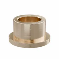 Flanged Sleeve Bearing: Bronze, SAE 841, 14 mm Bore, 20 mm OD, 14 mm Lg, -35°F to 300°F, 5 PK (MPN FFM1420-14B)