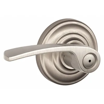 SCHLAGE F40 MER 619 AND Privacy Lever Lockset, Andover Style, Satin Nickel - Privacy Lever Locksets
