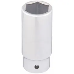 This 3/4" drive hand socket features a 30 mm metric size with a 6-point deep profile. Constructed from chrome with a friction retention mechanism, it is suited for tightening or loosening fasteners in heavy-duty applications requiring extended reach and high torque.