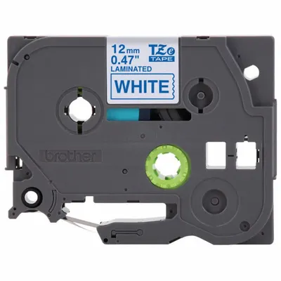 BROTHER Combined Label and Ribbon Cartridge: 15/32 in x 26 1/4 ft, Polyester, White (Gloss) - Brother Thermal Transfer Continuous Label Roll Cartridges