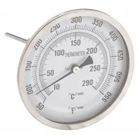 This adjustable-angle thread-mount dial thermometer features a 5-inch dial and a 4-inch stem. It measures temperatures from 50°F to 550°F (10°C to 290°C) with ±1% accuracy in the 151 to 450°F range. Designed for industrial piping, tanks, and HVAC systems, its adjustable-angle head allows flexible positioning for easy reading in confined spaces