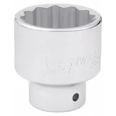 This 3/4" drive hand socket features a 46 mm metric size with a 12-point standard configuration. Constructed from chrome for corrosion resistance, it is designed for tightening or loosening hex fasteners in heavy-duty applications such as automotive and industrial maintenance.