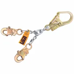 This 20-inch positioning and restraint lanyard features a steel swivel snap hook and a 310 lb capacity. It is non-adjustable with a silver finish. Suitable for fall protection applications where secure attachment to steel structures is required.