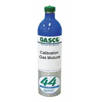 Refillable calibration gas cylinder containing a mixture of 20% methane balanced with nitrogen, with ±5% accuracy. Used to verify and adjust the response of portable and fixed gas detectors in industrial safety applications, including confined space entry and process area monitoring