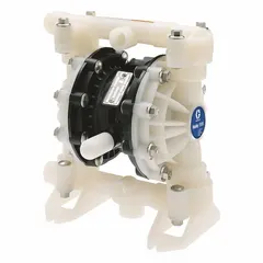 This GRACO stub pump is a 1:1 ratio diaphragm pump designed for transferring fluids from drums or containers. It delivers a maximum flow rate of 15 gpm and handles fluid temperatures up to 180°F. Suitable for general-purpose fluid transfer in industrial maintenance, chemical processing, and manufacturing facilities.