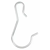 Steel S-hook for hanging welding curtains in industrial workshops and fabrication areas. Provides a secure attachment point for partitioning welding zones, containing sparks and UV radiation, and organizing work cells