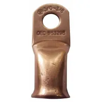 WESTWARD Lug: Crimpable Side Terminal, Crimp/Solder, Copper, 6 ga, 1/4 in Stud Size, Straight
