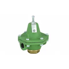 Cast iron general purpose pressure regulator with 1 in FNPT x FNPTF connections, rated for 10 psi to 45 psi and 33°F to 400°F. Used to reduce and maintain downstream pressure in steam, air, or non-corrosive gas systems for industrial process control, heating, and plant utility lines.