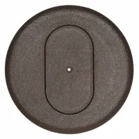 This round, brown polycarbonate floor box cover and carpet flange is designed for use with compatible floor boxes. It provides impact-resistant coverage for in-floor wiring connections in commercial or industrial settings. The low-profile design accommodates carpet installations while protecting power and data outlets