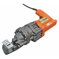 Portable corded rebar cutting shear powered by 115V AC, delivering 13 tons of cutting force. Designed for cutting rebar up to #5 size in concrete reinforcement applications.