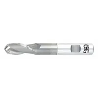 This reduced-neck cobalt ball end mill features a ball nose shape for contouring, 3D profiling, and die/mold machining. The 2-flute design and cobalt construction provide heat resistance for cutting hardened steels. With a 1" mill diameter, 2-1/2" length of cut, and 7-1/4" overall length, it is suited for deep cavity work requiring smooth curved surfaces and precision radii