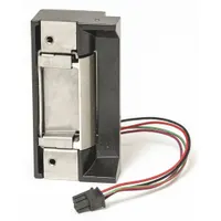 This cylindrical electric strike is constructed of stainless steel and measures 4 7/8 inches in height. It accepts 12/24V AC/DC input and is rated for heavy-duty performance. Commonly used in access control systems to secure cylindrical locksets on commercial and industrial doors, it releases the latch when power is applied for remote entry