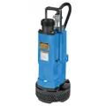 This submersible dewatering pump is rated for continuous duty at 110/220V AC. It features a rubber volute, ductile iron impeller, and silicone shaft seal, handling solids up to 5/16 in. diameter. Suitable for draining flooded areas, pits, and trenches in construction and industrial settings.