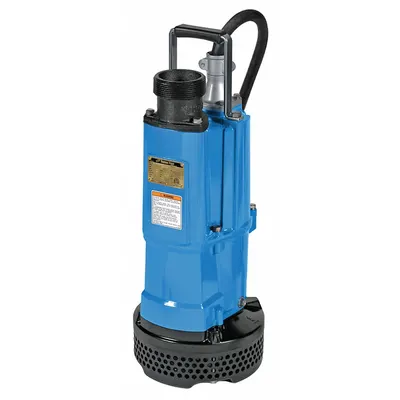 TSURUMI Plug-In Utility Pump: 2 hp, 5/16 in Max. Dia. Solids, Continuous Duty, 110/220V AC - Heavy-Duty Submersible Electric-Operated Dewatering Pumps