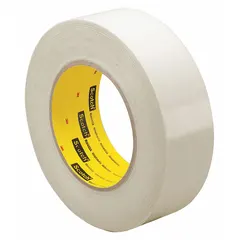 This UHMW slick surface tape consists of a polyethylene film with a rubber adhesive, providing a low-friction surface. It is used on chutes, slides, and conveyor guides to reduce drag and wear, facilitating smooth material flow. The tape is transparent and measures 2 inches wide by 36 yards long with a thickness of 11.7 mils.