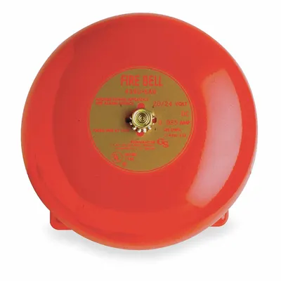 EDWARDS SIGNALING 439D-6AW-R Fire Alarm Bell, 24V DC, Red, 6 in Width - Fire Alarm Bells