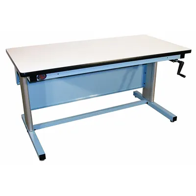 PRO-LINE Workbench: Adj Ht, Laminate, 60 in x 30 in, 330 lb Overall Load Capacity - Open-Base Workstations with Drawers