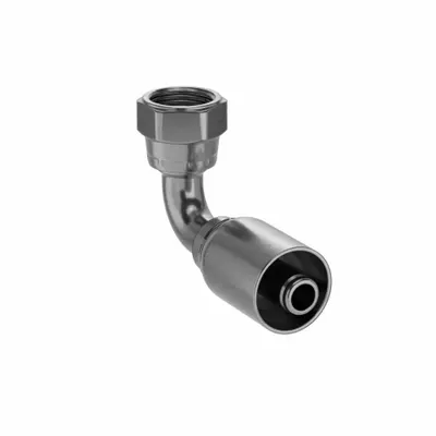 Parker 90° Elbow Hydraulic Crimp Fitting, JIC x Crimp, 7/8"-14, -8 Hose Dash - Parker Crimp Hydraulic Hose Fittings with JIC Connection
